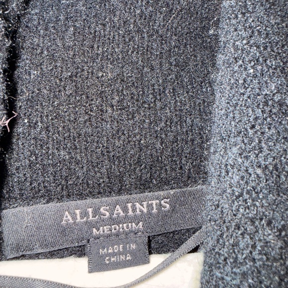 All Saints Black Turtleneck Dress with Sheer Layer - Picture 7 of 9